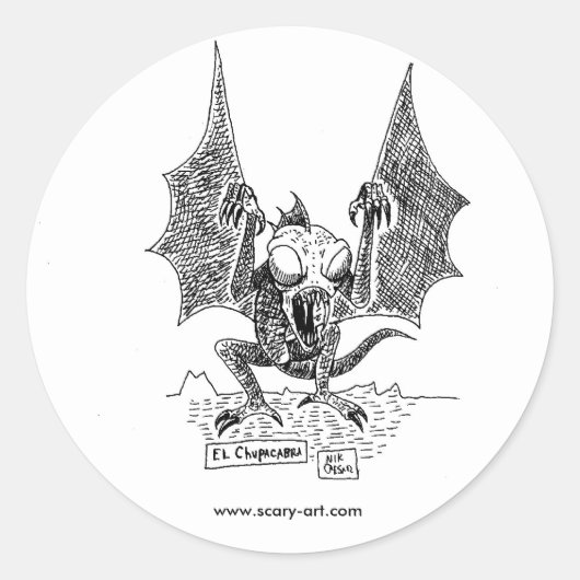 CHUPACABRAステッカー ラウンドシール (正面)