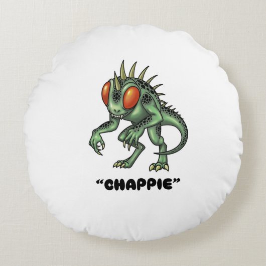 Chupacabra "Chappie" Cryptid ラウンドクッション (正面)