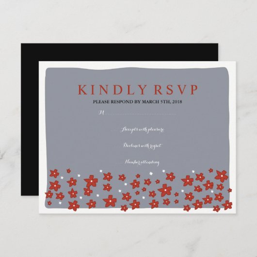 CHUPPAHのユダヤ人結婚式の応答カードの下 出欠カード (正面/裏面)