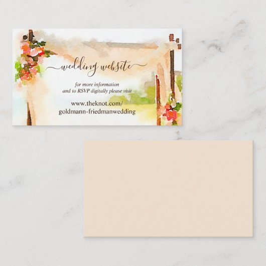 ChuppahのWebサイ結婚トRSVPの下 エンクロージャーカード (正面/裏面)