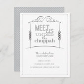 Chuppahユダヤ人ウェディングレセプションカードの下で エンクロージャーカード (正面/裏面)