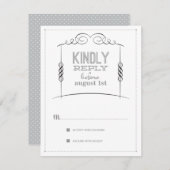 Chuppah Jewishのスイートリプライ結婚スカードの下で 出欠カード (正面/裏面)