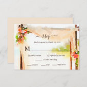 Chuppah Wedding RSVPカードの下 出欠カード (正面/裏面)