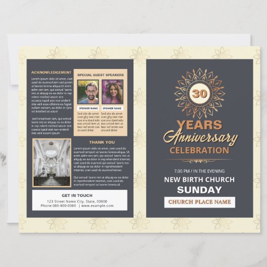 Church Anniversary Brochure Template (正面)