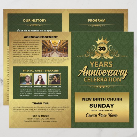 Church Anniversary Program Template (正面/裏面)