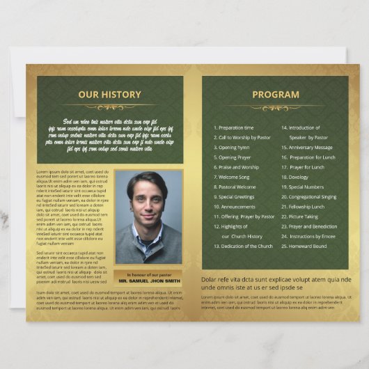 Church Anniversary Program Template (裏面)