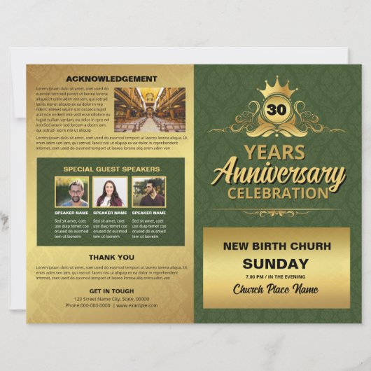 Church Anniversary Program Template (正面)