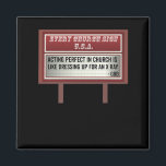 Church Billboard Signs Christian Joke Acting マグネット<br><div class="desc">Church Billboard Signs Christian Joke Acting</div>