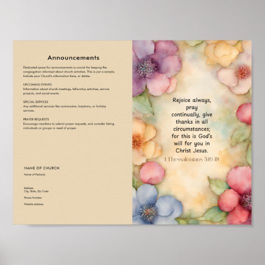 Church Bulletinの編集、ダウンロード ポスター (正面)