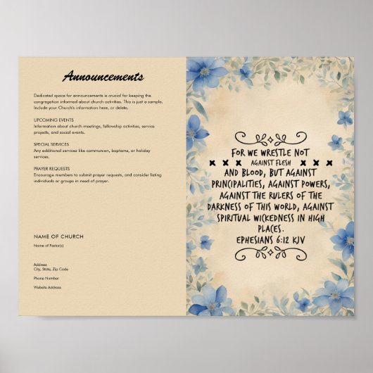 Church Bulletinの編集、ダウンロード ポスター (正面)