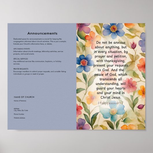 Church Bulletinの編集、ダウンロード ポスター (正面)