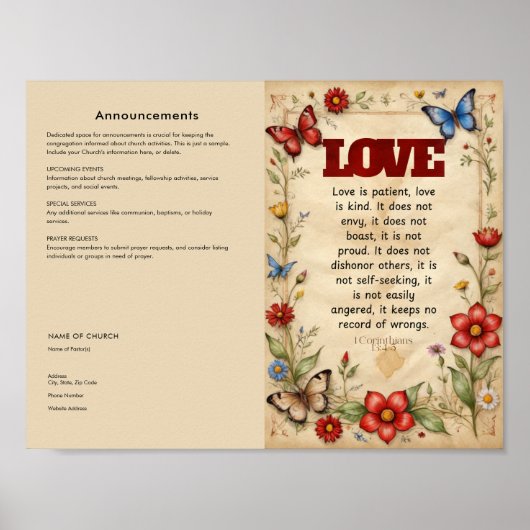 Church Bulletinの編集、ダウンロード ポスター (正面)