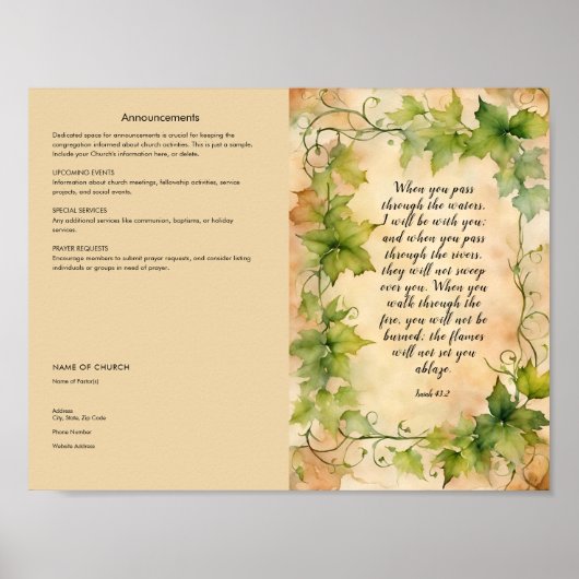 Church Bulletinポスターの編集、ダウンロード ポスター (正面)