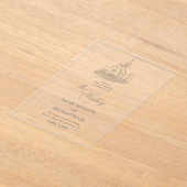 Church Calligraphy Wedding Invitation アクリル招待状 (レイダウン)