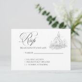 Church Calligraphy Wedding RSVP card (スタンド正面)