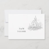 Church Calligraphy Wedding RSVP card (裏面)