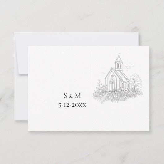 Church Calligraphy Wedding RSVP card (裏面)