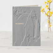 Church Cross Steeple Blessings Faith Christian  カード (黄色い花)