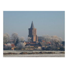 Church Dutch village winter,  ポスター