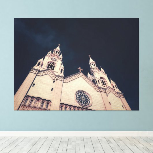 Church Facade Architecture  キャンバスプリント (インサイチュ (ウッドフロア))