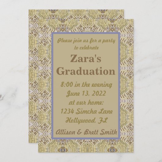 Church in Auvers Graduation Invitation 招待状 (正面/裏面)