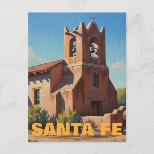 Church in Santa Fe New Mexico ポストカード (正面)