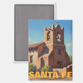 Church in Santa Fe New Mexico マグネット (正面/裏面)
