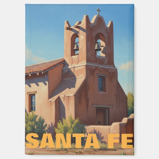 Church in Santa Fe New Mexico マグネット (正面)