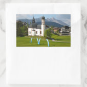 Church in Seefeld,オーストリアの長方形シール 長方形シール (バッグ)