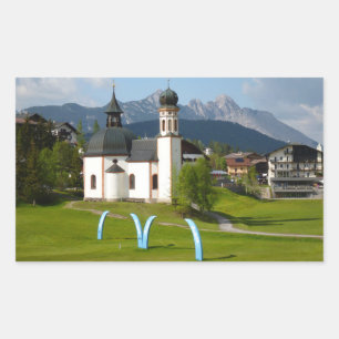 Church in Seefeld,オーストリアの長方形シール 長方形シール