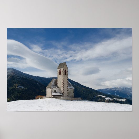 Church of St. Jakob in Villnöss poster ポスター (正面)