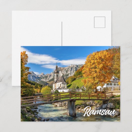 Church of St Sebastian, Ramsau, Germany ポストカード (正面/裏面)