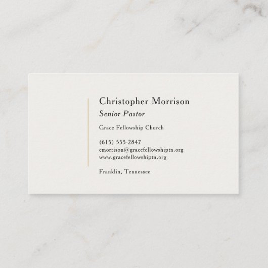 Church Pastor 名刺 (裏面)