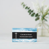 Church Pastor Abstract Blue Ocean Christian 名刺 (スタンド正面)