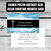 Church Pastor Abstract Blue Ocean Christian 名刺