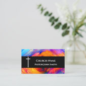 Church Pastor Abstract Orange Sky Christian 名刺 (スタンド正面)