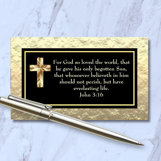 Church Pastor Gold And Black KJV Evangelist Card 名刺