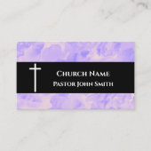 Church Pastor Purple Alcohol Ink Christian 名刺 (正面)