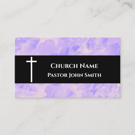 Church Pastor Purple Alcohol Ink Christian 名刺 (正面)