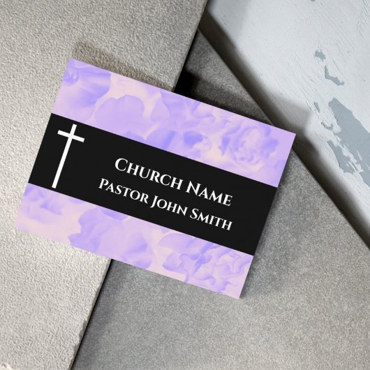 Church Pastor Purple Alcohol Ink Christian 名刺