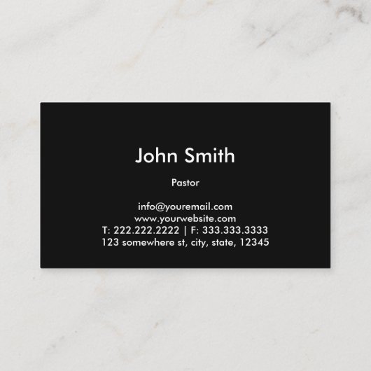 Church Pastor Space Holy Cross Light 名刺 (裏面)