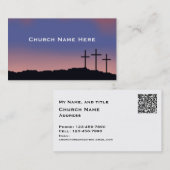 Church / Religious Three crosses with QR code 名刺 (正面/裏面)