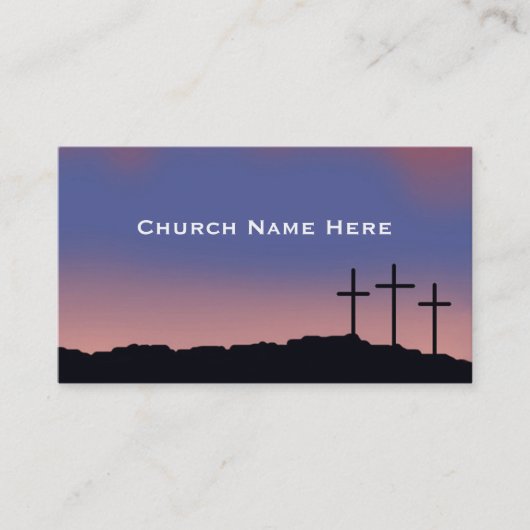 Church / Religious Three crosses with QR code 名刺 (正面)