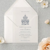 Church Venue Sketch Minimalist Wedding オールインワン招待状