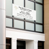 Church Welcome Banner With Your Logo 横断幕 (ビルの外側)