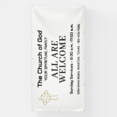 Church Welcome Banner With Your Logo 横断幕 (縦)