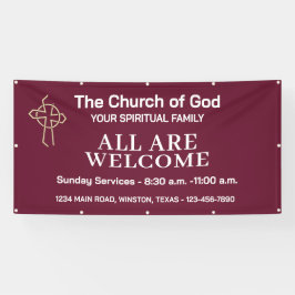 Church Welcome Sign Hanging Banner With Your Logo 横断幕