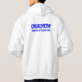 CHURCHICIDEメンズフード付きスウェットシャツ パーカ (裏面)