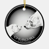 Churchillのオーナメントのパーソナライズな白くまSouveni セラミックオーナメント (正面)