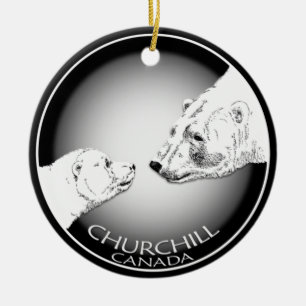 Churchillのオーナメントのパーソナライズな白くまSouveni セラミックオーナメント